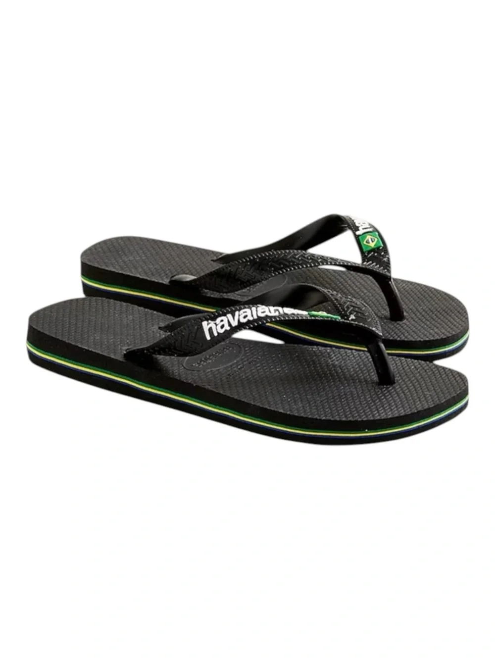 new J Crew x Havaianas ✪ Girls Boys Brazil Logo Flip Flops ✪ Black ✪ 29 30